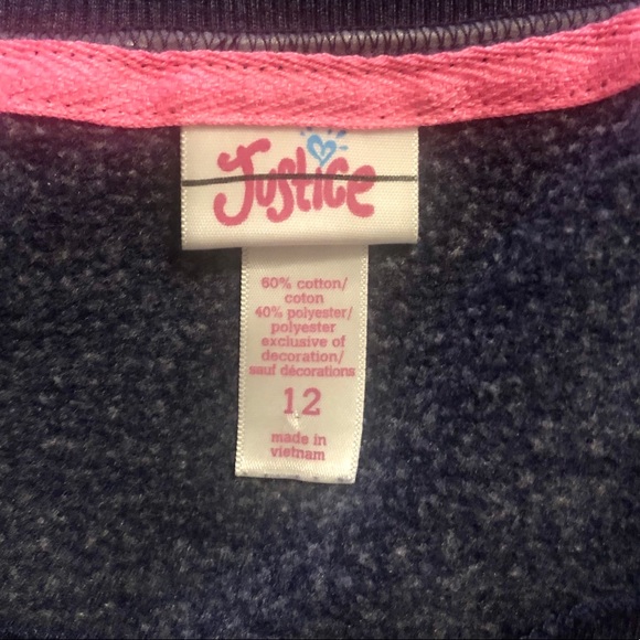Justice Love One Another Sweatshirt with jewels, size 12 - Picture 5 of 6